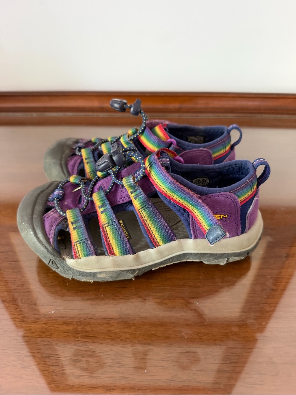 KEEN Newport H2 Kids Size 12 Purple Rainbow Washable Hiking Water Sandals